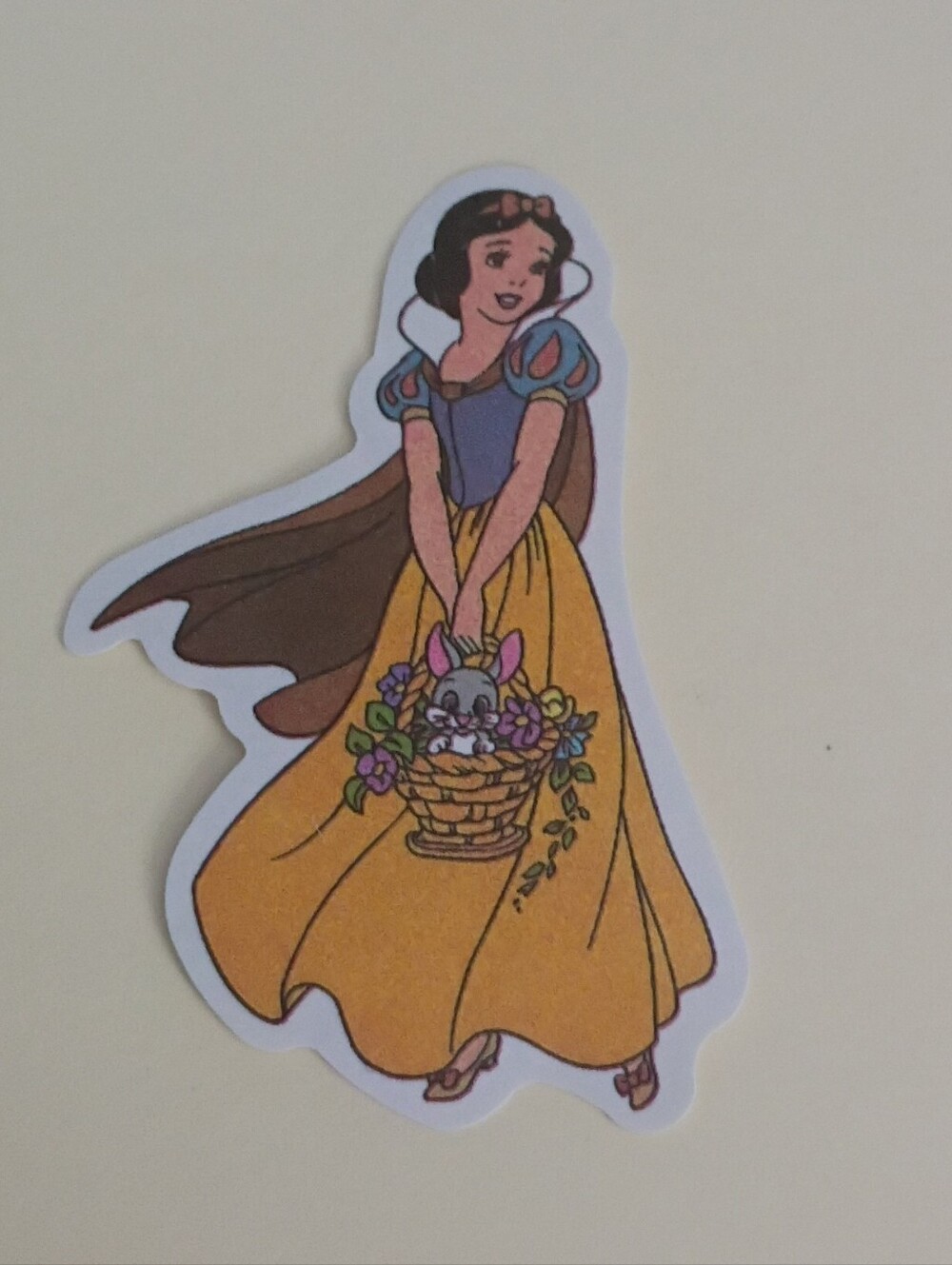 10/$10 Sticker - Snow White - Princess Collecting Flowers In Basket - Disney
